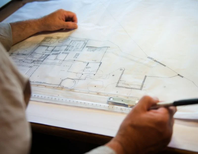 Architect drawing sketch