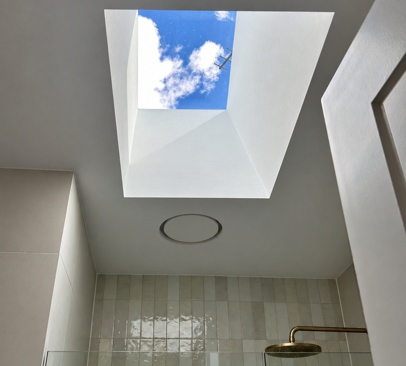 Skylight bringing daylight deep into a narrow terrace house in Paddington