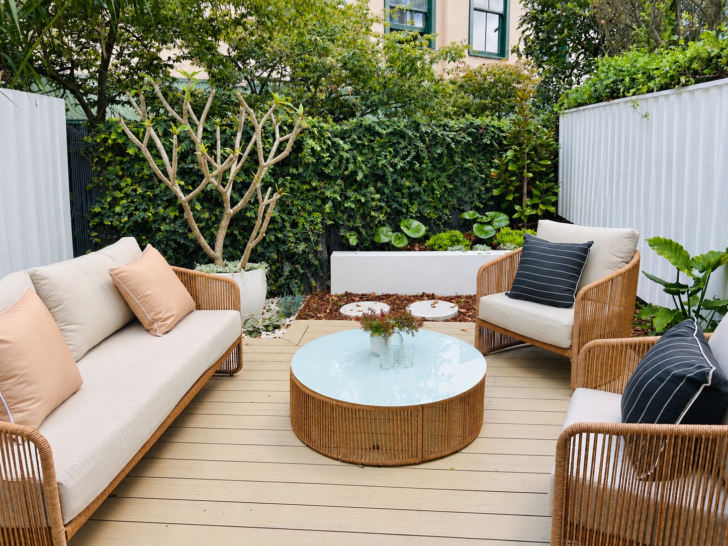 Courtyard bringing light and outdoor living into a narrow Paddington terrace